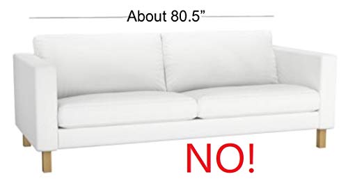 HomeTown Market Durable Cotton Sofa Cover Only! Sofa is Not Included! Karlstad 3 Seater Sofa Bed Cover Replacement Fits IKEA Karlstad Sleeper Slipcover. (White)