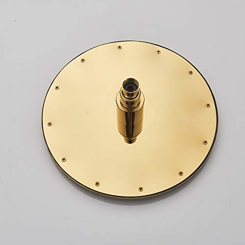 Senlesen LED Rainfall 12-inch Round Shower Head High Pressure Top Spray Without Shower Arm Ceiling Mount Gold Polished - Thumbnail 4
