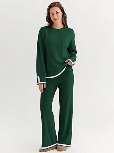 Image of Women's Winter Woolen Sweater with Pajama | Warm Winter Wear Cord Set | Woolen Tracksuit Loungewear Set
