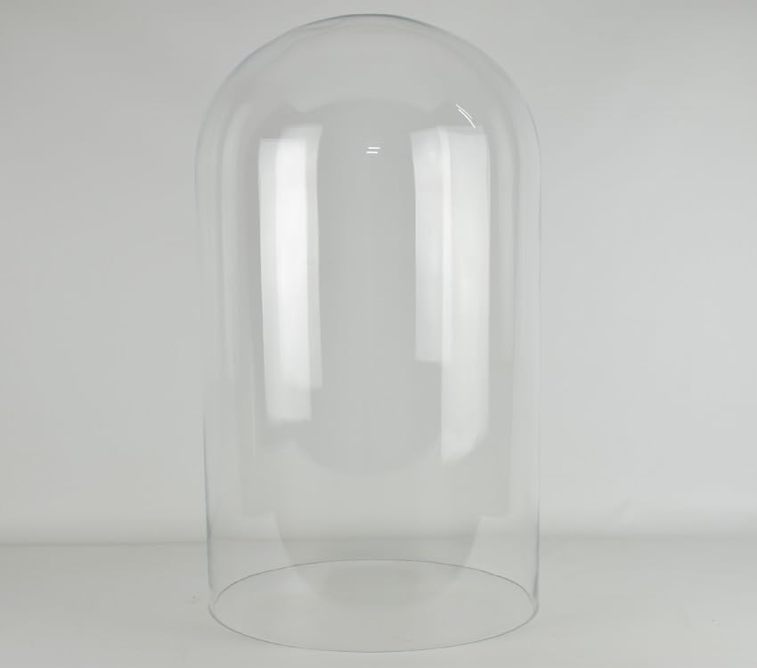 EMH Grande cloche circulaire en verre soufflé à la bouche, dôme transparent de 50 cm