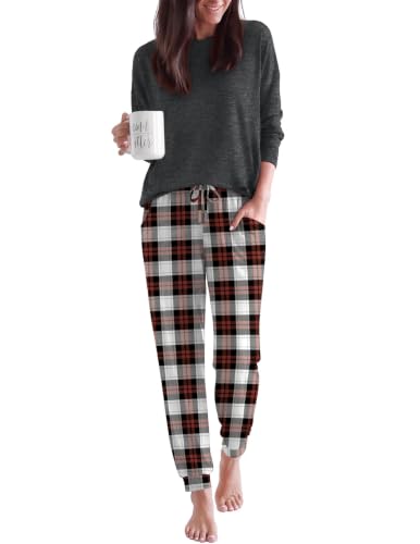 2-Piece Ekouaer Women's Long Sleeve Pajama Set w/ Pocketed Jogger Pants (S-XXL, Various Colors) - image 1