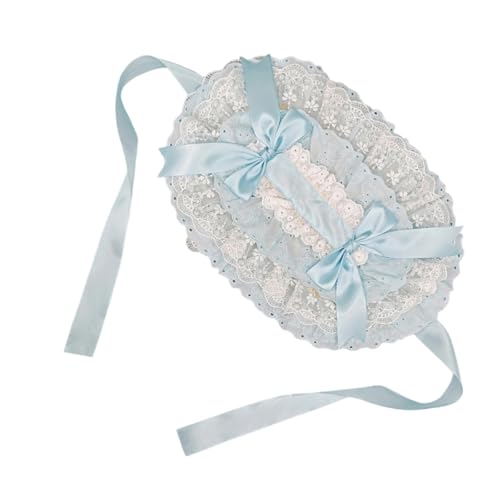 Chapeau de paille victorien avec ruban dentelle style plat pour femme