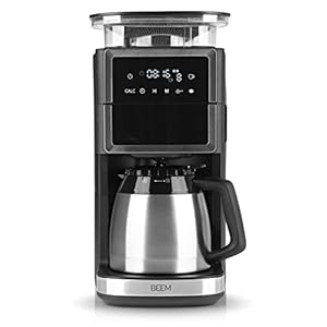 BEEM Fresh Aroma Perfect III koffiezetapparaat met maalwerk, thermo, roestvrij staal, met thermoskan, kegelmaalwerk en aroma-plus-functie, permanent filter, 24-uurs timer, 1000 W, tot 10 kopjes