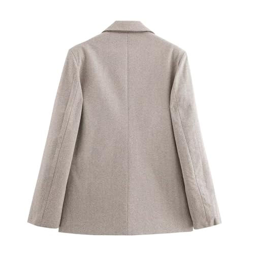 French Style Minimalist Twill Winter Suit Jacket Women Boyfriend Loose Casual Suit Blazers Women2