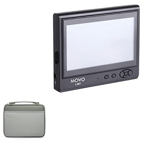 BoxWave Case Compatible with Movo Photo LVM-7 - Hard Shell Briefcase, Slim Messenger Bag Briefcase Cover Side Pockets - Pewter