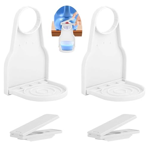 2 Pack DelloidMaz Laundry Detergent Dispenser Cup Holder, Drip Catcher Tray, Nozzle Botton Upgraded, Labor-Saving Switch, No More Mess or Leaks