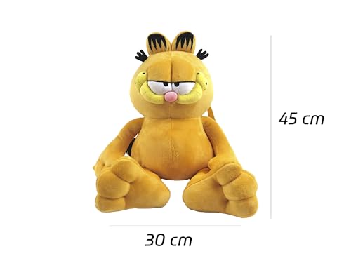 CyP Brands Garfield Kinderrucksack mit Plüschkörper, mit verstellbaren und abnehmbaren Bändern, Orange, offizielles Produkt, orange, Garfield Plüsch-Rucksack
