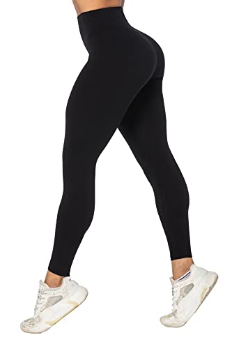 Sunzel Deporte Leggins Mujer,Leggins Deportivos Mujer Bolsillo,Pantalones de Yoga con Cintura Alta y Compresión para Reducir Barriga,Negro,M,26'