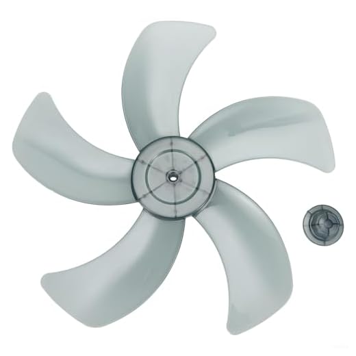 Eawfgtuw Piezas de repuesto de la hoja del ventilador de piso de 16 pulgadas, accesorios de ventilador de base de cinco aspas con cubierta de tuerca, conjunto de hoja de ventilador de plástico PP para