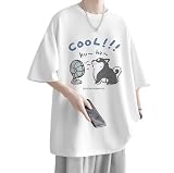 [BUTMYJ] 夏服 メンズ tシャツ 半袖 可愛い犬です無地 シンプル おしゃれ 大きいサイズ 人気 服 メンズ tシャツゆったり カジュアル 夏服 -white-3XL