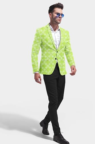Elina fashion Mens Jacquard Spread Collar Blazer Slim Fit Stylish Suit Jacket for Wedding Party Prom3
