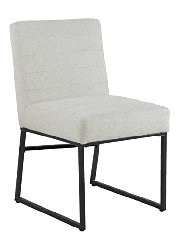 Image of HomePop Channeled Metal Dining Chair - Sustainable Gray Woven (Single Pack)