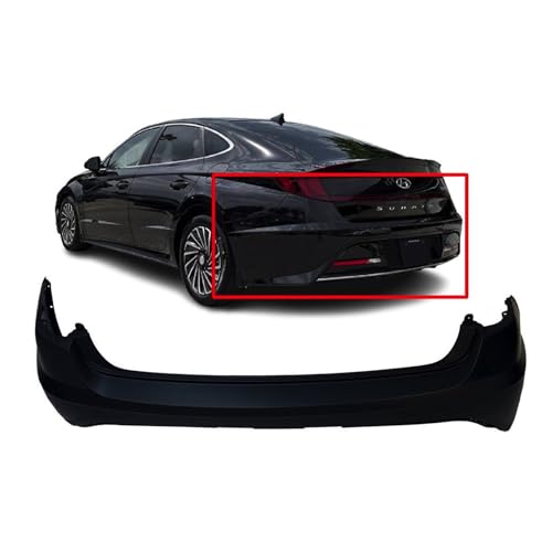 Image of FitParts Compatible with Hyundai Sonata 2020-2022 Rear Upper Bumper Cover | Primed, Sedan, Ready to Paint, OEM 86611L0000, HY1100245