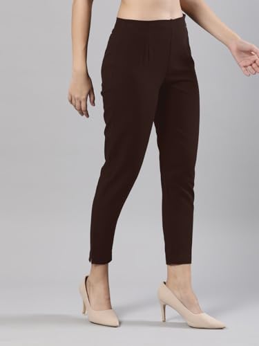 Image of Femmora Comfortable Fit Solid Straight Pant, Breathable Cotton Fabric with Side Zip Button Closure, for Women, Pack of 1