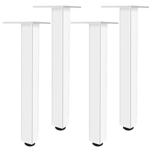 SZLXJMFL Blanc, Lot de 4 Pieds de Meubles Pied de Table Ronds Réglable, Aluminum Alloy 6-40cm Socles Pieds Meuble Cuisine TV Commode Pieds pour Meuble de...