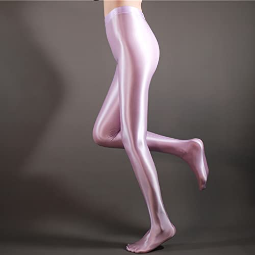 Image of cloudmall Women Sexy Semi Opaque Pantyhose Running Tights Yoga Leggings Oil Shiny Stocking