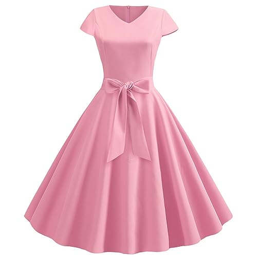 Vintage-Kleid für Damen, 1950er Jahre, Audrey Hepburn, Abendkleid, Cocktailkleid, Hochzeit, Party, Vintage, Swing, Party, Kleid, eine Linie...