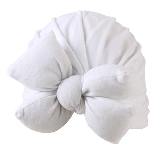 Hniunew Småbarnsmössa stickad möss vår sommar båge skyddskepp hedging keps barn baby söt badhatt indisk turbanhatt pojkar flickor båghatt Vit Vit Einheitsgröße