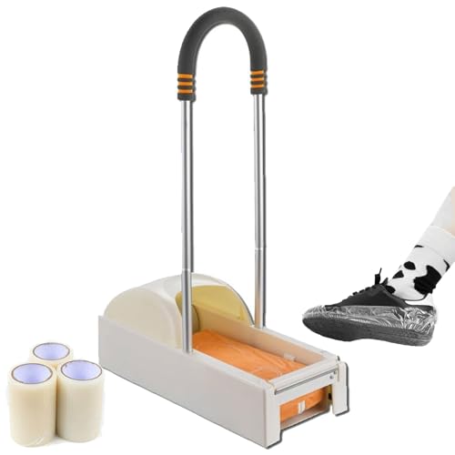 Máquina portátil para cubrir zapatos - Dispensador de película para zapatos con reposabrazos, ideal para uso doméstico, industrial y de laboratorio - Incluye cubrezapatos para facilitar su uso