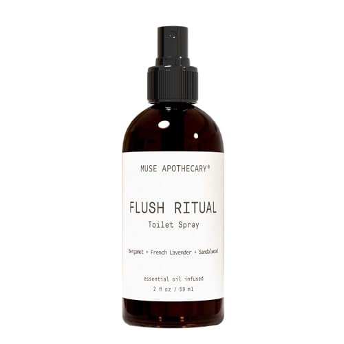 Muse Apothecary Flush Ritual - Aromatic &amp; Refreshing Toilet Spray, Use Before You Go, 2 oz, Infused with Natural Essential Oils - Bergamot + French Lavender + Sandalwood