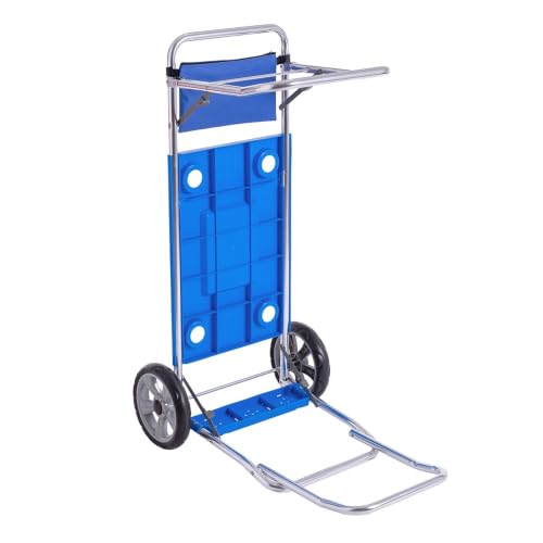 LOLAhome Reforzado Carro portasillas Azul con Brazo Porta Nevera rígida