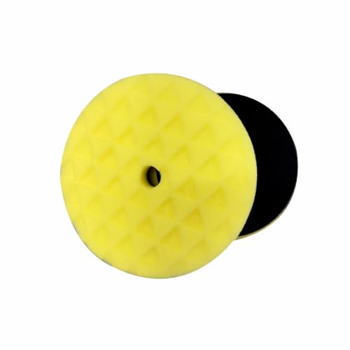 Image of Maple Car Care 4-Inch Medium Cut Foam Pad for Car | Yellow Flat Buff Pad for Car Detailing | Heat Resistant Rotary & DA Polisher Pad | Waxing Buffing Pad for Polishing | Polish Pads for Car & Bike