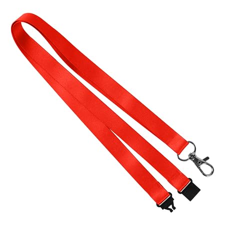Pack of 100 Red Lanyards perfect for ID Cards, Name Badges, USB Drives, and Much More - Durable Breakaway Red Lanyard Neck Strap Suitable for Everyday Use