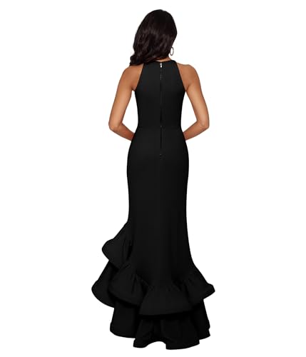 Image of Betsy & Adam Women's Betsy & Adam Women's Scuba Crepe and Satin Corset Bodice Strapless Floor Length Dress