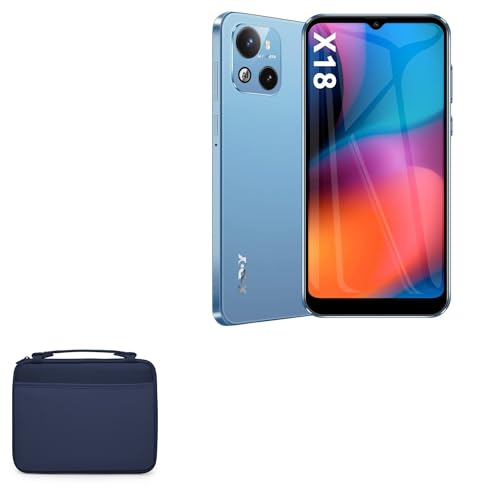 BoxWave Case Compatible with Xgody X18 - Hard Shell Briefcase, Slim Messenger Bag Briefcase Cover Side Pockets - Navy