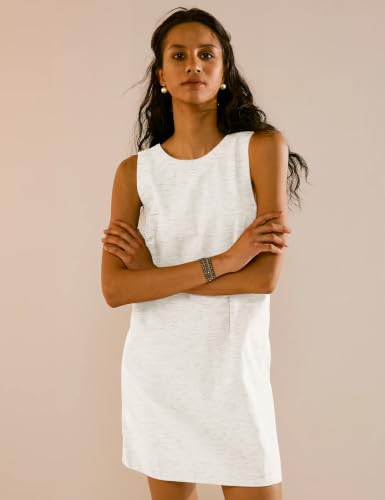 Image of VIUTIL Womens Summer Linen Mini Dress Boat Neck Low Back Sleeveless Tank Dresses with Pockets 2026 Vacation Outfits