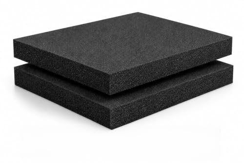 Polyethylene Foam Sheets 16 x 12 x 2 Inch Closed Cell PE Foam Tool Box & Case Insert Black 2 Pack