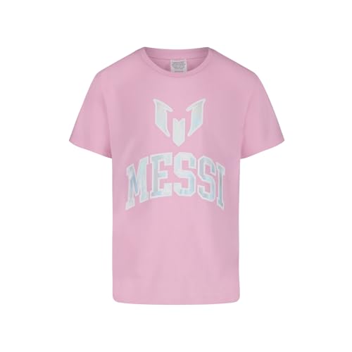 Image of Messi Girls' Lifestyle Short Sleeve T-Shirt, Slim-fit Graphic Tee, Cotton Blend Fabric