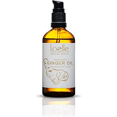 Loelle - Aceite de Jengibre Orgánico, Hidratante Curativo, Orgánico, Picante y Energizante para el Dolor Muscular, Aceites de Masaje Hidratante y Restaurador, Aceite Esencial de Humidificador (100ml)