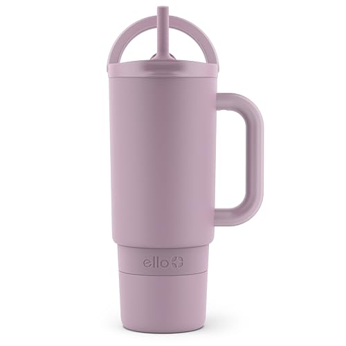 Comparison: Best No Spill Insulated Tumbler 5 Ello Port 30oz Tumbler with Carry Loop & Integrated Handle | Vacuum Insulated Stainless Steel Reusable Water Bottle Travel Mug | Leak Proof Lid | Flexible Straw | BPA-Free | Dishwasher Safe | Mauve