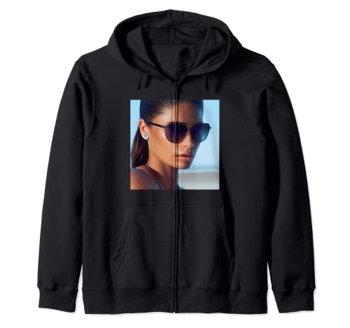 Damen-Ohrringe mit Farbverlauf, Flieger-Sonnenbrille, Diamant-Ohrringe Kapuzenjacke