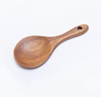 Natural Wooden Rice Spoon Non-stick Wooden Rice Paddle Rice Scooper Rice Serving Spoon Rice Spatula for Rice Potato Salads,7 inch Serving Utensils for Kitchen and Dining
