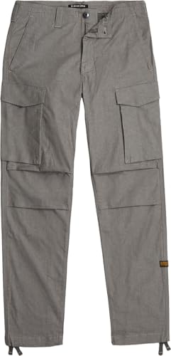 G-STAR Raw - Mens Core Regular Cargo 5-Pocket Pants, Color Gs Grey/Milk Dobby, Size: 33W x 30L4