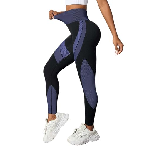 Legging fitness rayé anti-glissement taille haute galbante