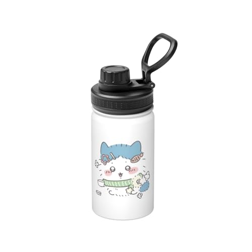 ステンレスカップ ちいかわ ハチワレ コーヒーカップ 大容量 保温 保冷 直飲み 真空断熱 蓋付き 水筒 マグボトル かわいい キャラクター 車載 持ち運びやすい ビール 家庭用 車用 オフィス プレゼント 350ml