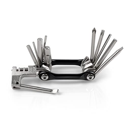 11 Tipos Multiherramienta Bicicleta, AMONENZ Herramientas Bicicleta, con Cortador de Cadena, Herramienta Bici de Acero, Alta Dureza, no es Fácil de Deformar, para Reparar Bicicletas