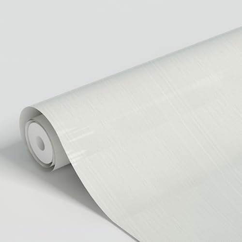 ANBILILA Papel Pintado Autoadhesivo Madera Blanca Brillo 40x500cm,Vinilo Decorativo para Muebles,Paredes,Cocina,Salón,Dormitorio,Armarios,Resistente al Agua,Papel Adhesivo Madera Blanca