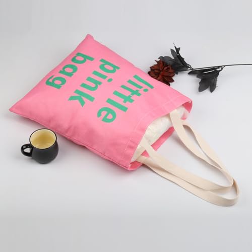 Bolsa Tote Rosa Divertida y Verde para Compras miniatura 6