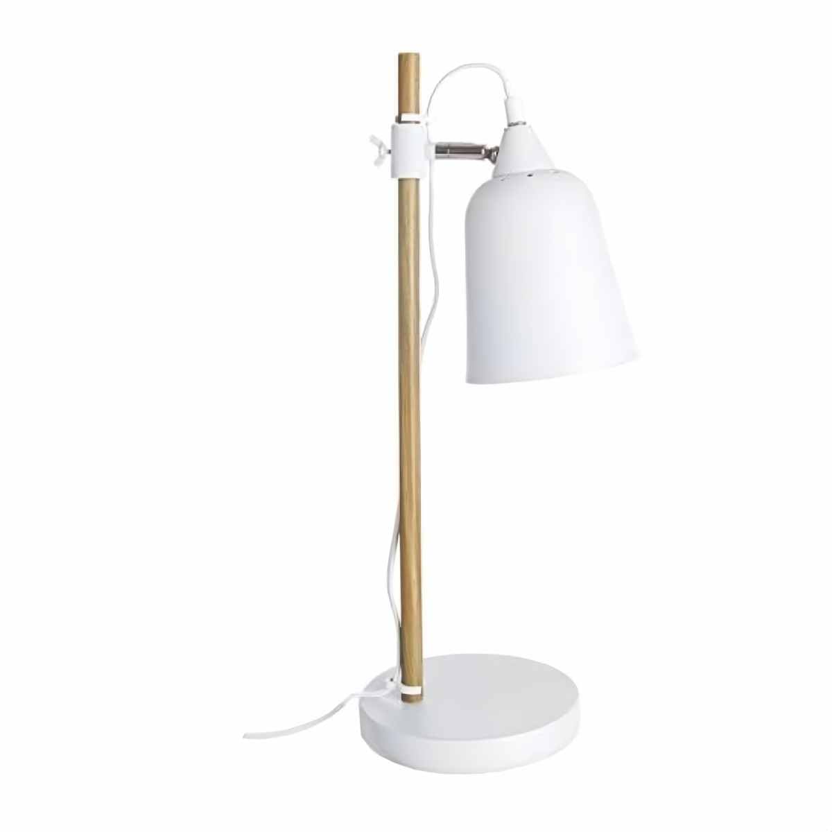 Dcasa - Lámpara Escritorio nórdica Blanca de Madera para Decoracion Moderna