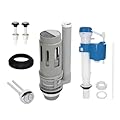 Ulinlo Pouly 2-Inch Dual Flush Valve Repair Kit for 2-Piece Toilet, Includes 8" Height Flush Valve, 1.4" Threaded Button, Fill Valve, Gasket, Bolts. Suitable for 2-Piece Top-Flush Toilets