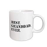 3dRose mug_151506_2 Best Granddad Ever Grandad Gifts for Grandfathers Fun Humorous Family Love Humor Black Text Ceramic Mug, 15-Ounce