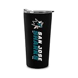 Rico Industries NHL Hockey San Jose Sharks 18oz Soft Touch, Easy Grip Tumbler