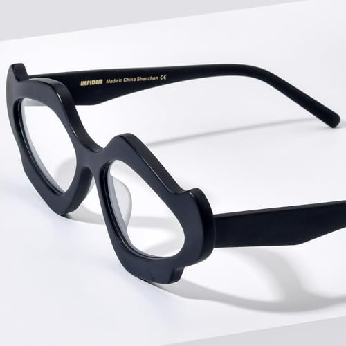 Image of HEPIDEM Multicolor Acetate Glasses Frame Women Cat Eye Eyeglasses Men Optical Spectacles 9291