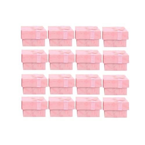 DRESSOOS Caja de Almacenamiento para Joyas 30 Piezas Caja para Pendientes y Collares Rosa de Cartón Duro Organizador Pequeño y Ligero Adecuado para Boda Shower y Cumpleaños