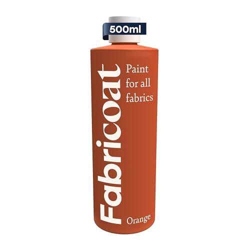 Fabricoat - Fabric Paint for Furniture - 17oz / 500ml Orange - Restore or Change the Color of Couches, Chairs, Upholstery, Soft Furnishings, Car Interiors, Clothing, & Footwear