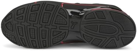 PUMA Men's Axelion Mid Sneaker, Black-High Risk Red | Image 4